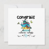 Congrats Clever Clogs Cartoon Pigeon Humor Kaart (Voorkant)