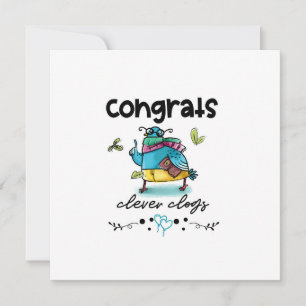 Congrats Clever Clogs Cartoon Pigeon Humor Kaart