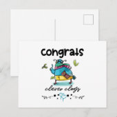 Congrats Clever Clogs Funny Cartoon Pigeon Briefkaart (Voorkant / Achterkant)