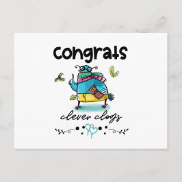 Congrats Clever Clogs Funny Cartoon Pigeon Briefkaart