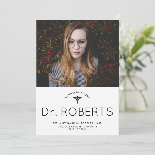 Congrats Doc Afstuderen Aankondiging (Staand voorkant)