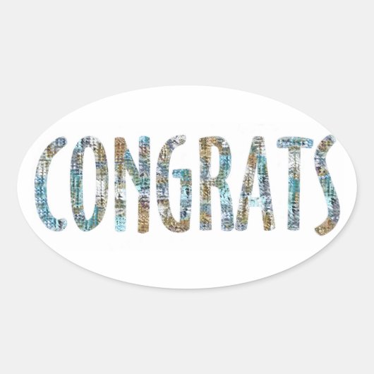 Congrats-Glitter II Ovale Sticker (Voorkant)