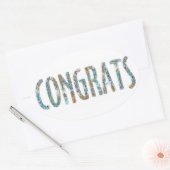 Congrats-Glitter II Ovale Sticker (Envelop)