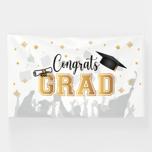 Congrats GRAD banner backdrop graduation (Horizontaal)