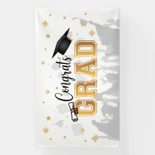 Congrats GRAD banner backdrop graduation (Verticaal)
