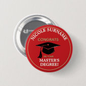 Congrats Grad! Master's degree custom Ronde Button 5,7 Cm (Voorkant /achterkant)
