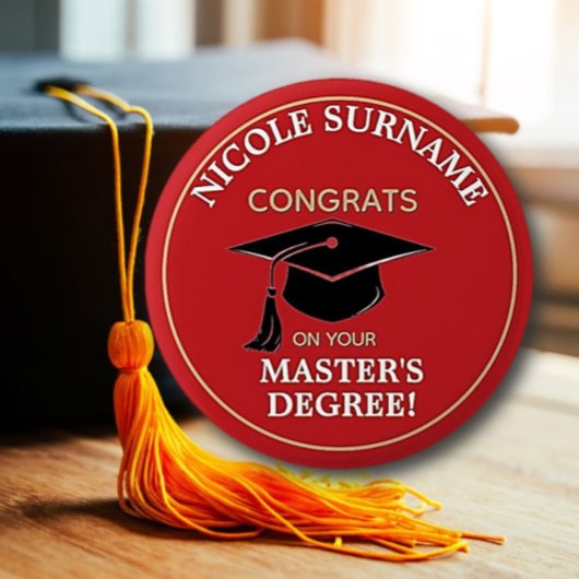 Congrats Grad! Master's degree custom Ronde Button 5,7 Cm