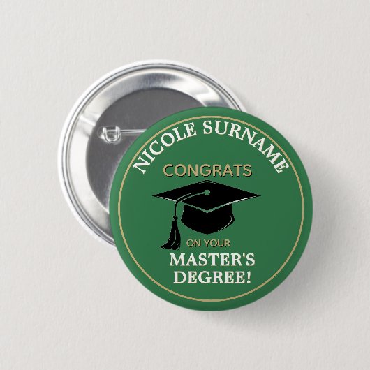 Congrats Grad! Master's degree custom Ronde Button 5,7 Cm (Voorkant /achterkant)