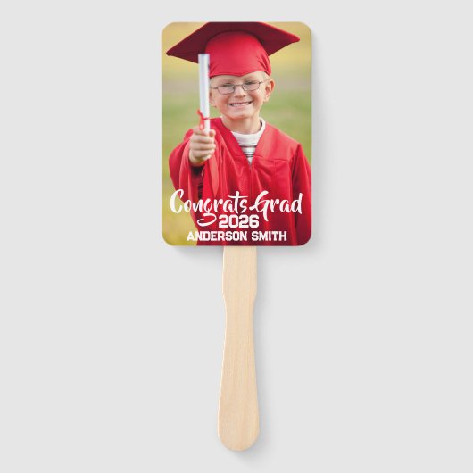 Congrats Grad Modern Simple Preppy Photo Handwaaier (Voorkant)