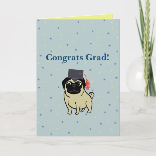 Congrats Grad Pug Kaart (Voorkant)