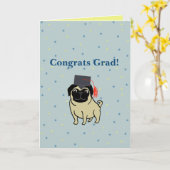 Congrats Grad Pug Kaart (Gele Bloem)