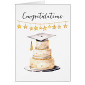 Congrats Grad Watercolor Hat and Cake (Voorkant)