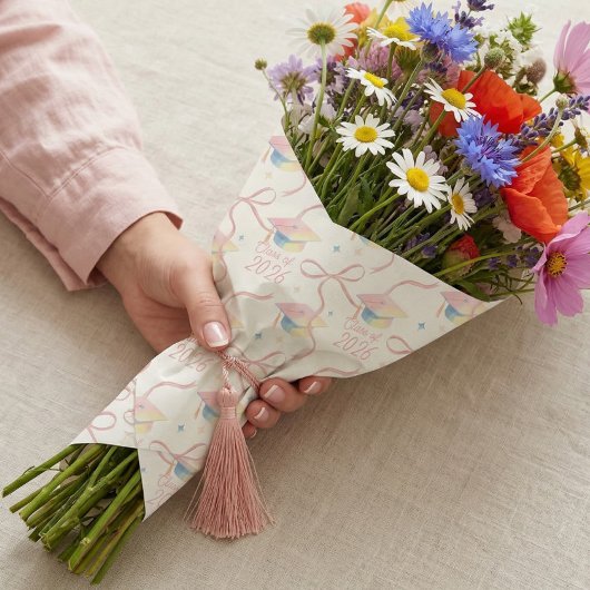 Congrats Grad Watercolour Grad Cap Class of 2026 Cadeaupapier