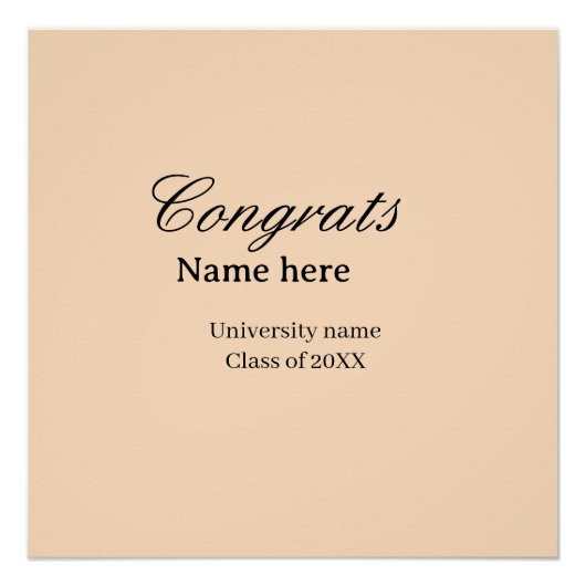 Congrats graduate university name class of 20XX na Perfect Poster (Voorkant)