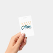 Congrats graduation monogram orange blue 20XX year Badge (Handheld)