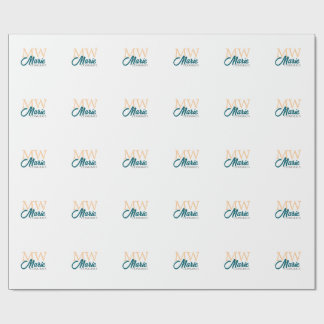 Congrats graduation monogram orange blue 20XX year Cadeaupapier