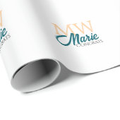 Congrats graduation monogram orange blue 20XX year Cadeaupapier (Rol Hoek)