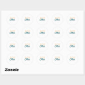 Congrats graduation monogram orange blue 20XX year Ronde Sticker (Vel)