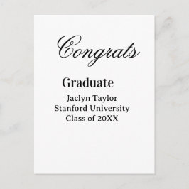 Congrats graduation name university name class of  briefkaart