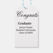 Congrats graduation name university name class of  cadeaulabel (Voorkant)