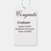 Congrats graduation name university name class of  cadeaulabel (Achterkant)