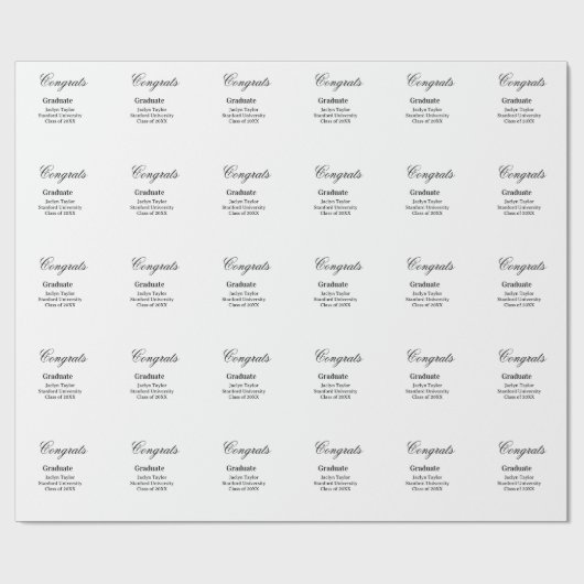 Congrats graduation name university name class of  cadeaupapier (Vlak)