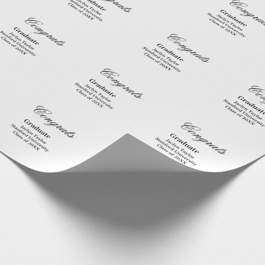 Congrats graduation name university name class of cadeaupapier (Hoek)