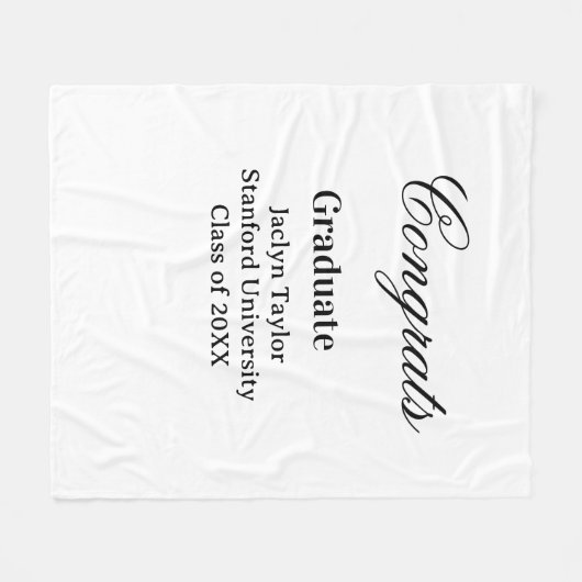 Congrats graduation name university name class of fleece deken (Voorkant (Horizontaal))