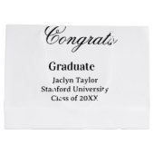 Congrats graduation name university name class of groot cadeauzakje (Achterkant)
