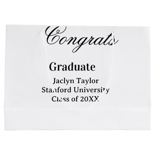 Congrats graduation name university name class of  groot cadeauzakje (Achterkant)