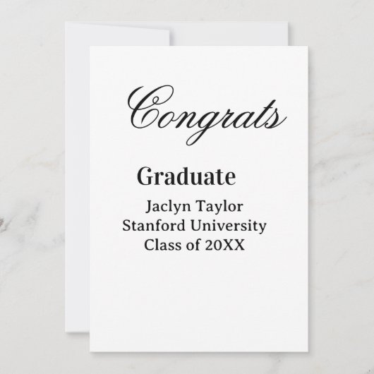 Congrats graduation name university name class of  kaart (Voorkant)