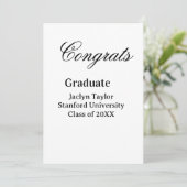 Congrats graduation name university name class of  kaart (Staand voorkant)