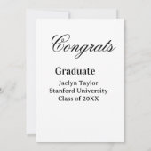 Congrats graduation name university name class of  kaart (Achterkant)