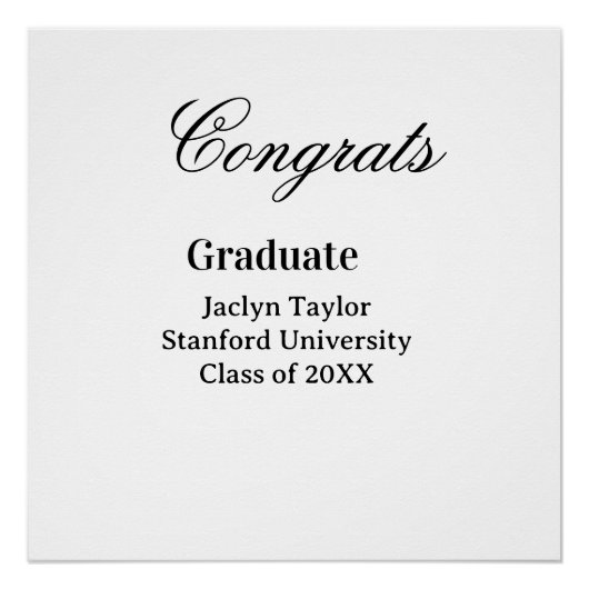 Congrats graduation name university name class of  perfect poster (Voorkant)