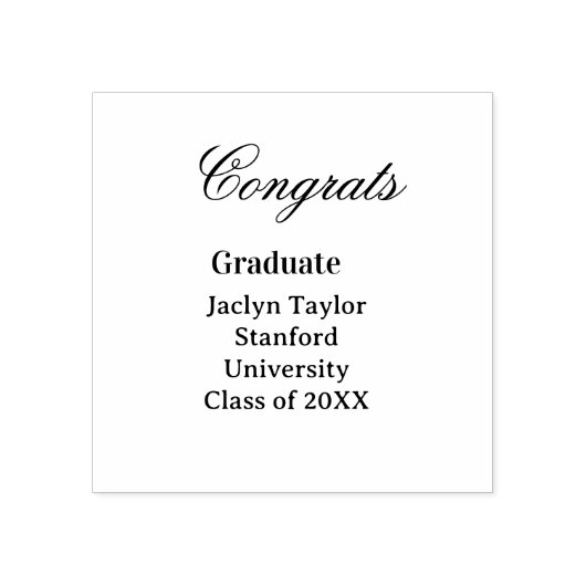 Congrats graduation name university name class of rubberstempel (Afrduk)