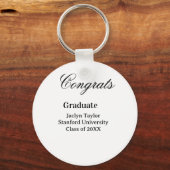 Congrats graduation name university name class of  sleutelhanger (Voorkant)