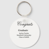 Congrats graduation name university name class of  sleutelhanger (Achterkant)