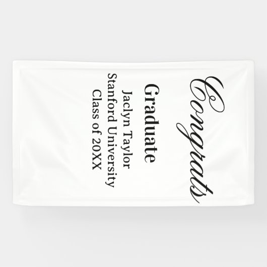 Congrats graduation name university name class of  spandoek (Horizontaal)