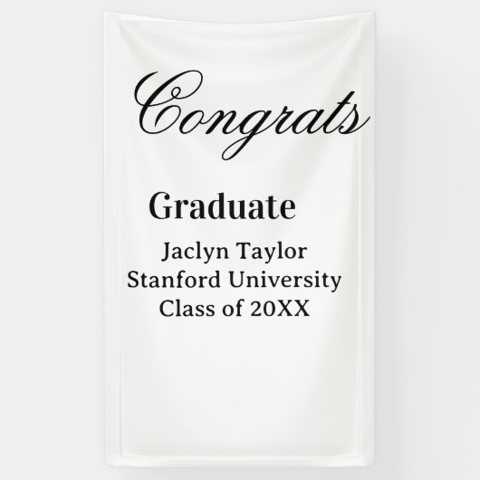 Congrats graduation name university name class of spandoek (Verticaal)
