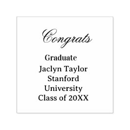 Congrats graduation name university name class of   zelfinktende stempel