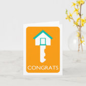 congrats huissleutel kaart (Gele Bloem)