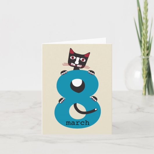 Congrats met 8 Maart de Dag van Internationale Kaart (Voorkant)