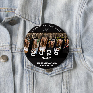 Congrats Name Party Graduation Class Off.. Favor  Ronde Button 4,0 Cm