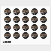 Congrats Name Party Graduation Class Off.. Favor Ronde Sticker (Vel)