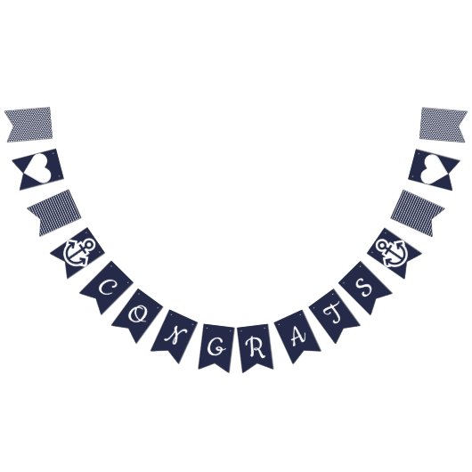 Congrats Nautical Bunting Vlaggetjes (Alle)