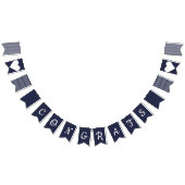 Congrats Navy and White Preppy Bunting Vlaggetjes (Alle)