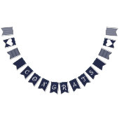 Congrats Navy Glitter Preppy Bunting Vlaggetjes (Alle)