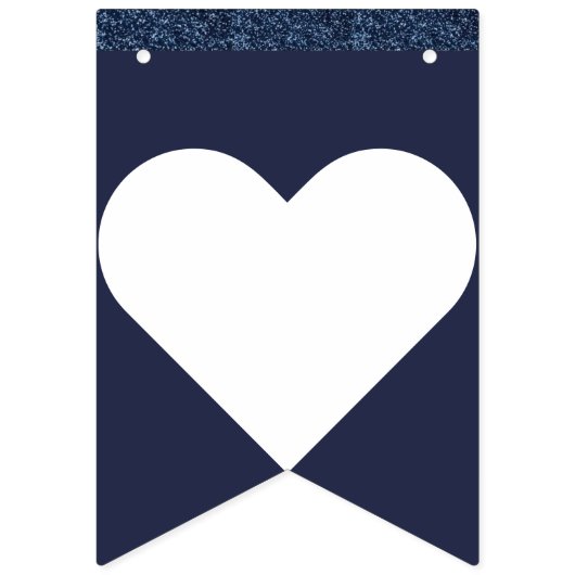 Congrats Navy Glitter Preppy Bunting Vlaggetjes (Tweede vlag)