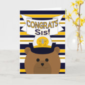 Congrats Navy Sister / Sis Kaart (Gele Bloem)