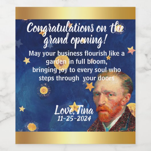 Congrats on Your New Venture: Custom Wine Labels! Wijn Etiket (Enkel label)